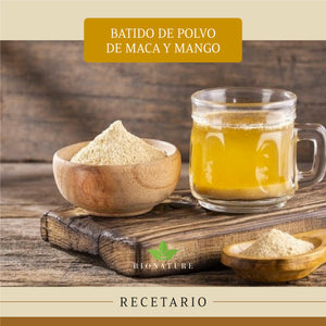 Batido de polvo de maca y mango