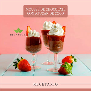 Mousse de chocolate con azúcar de coco