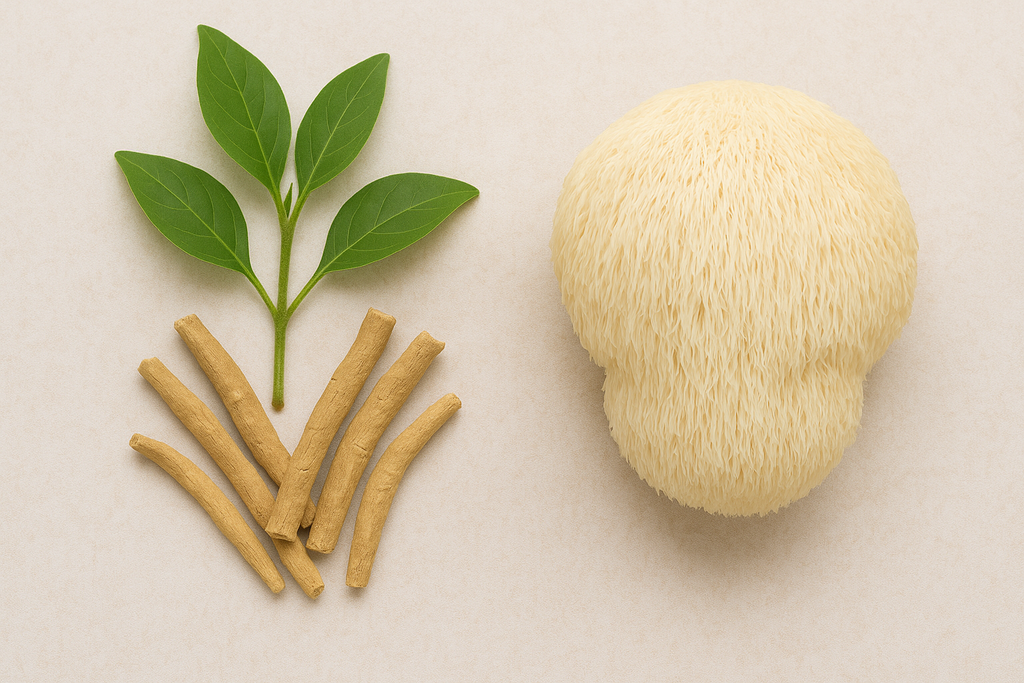 🌿 Ashwagandha + Melena de León: La combinación perfecta para mente tranquila y enfoque total 🧠😌